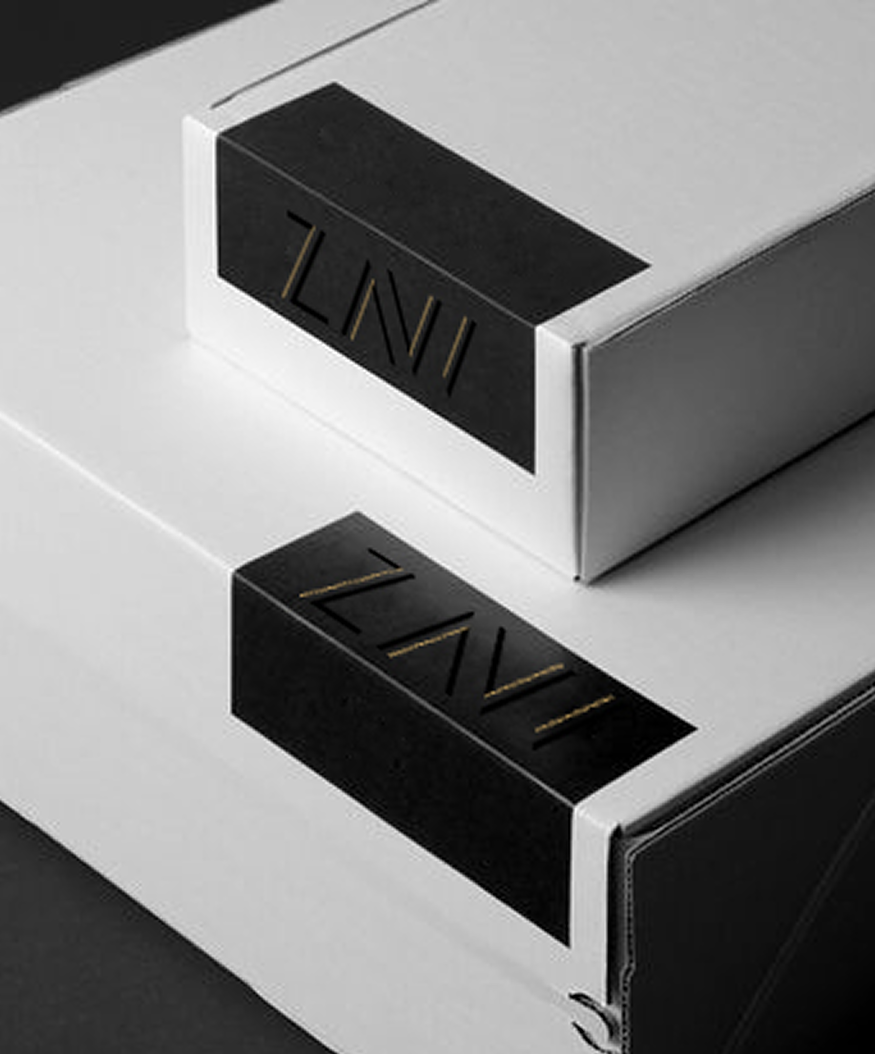 Zavi brand identity — premium packaging with gold logo detail by OH! Design Studio