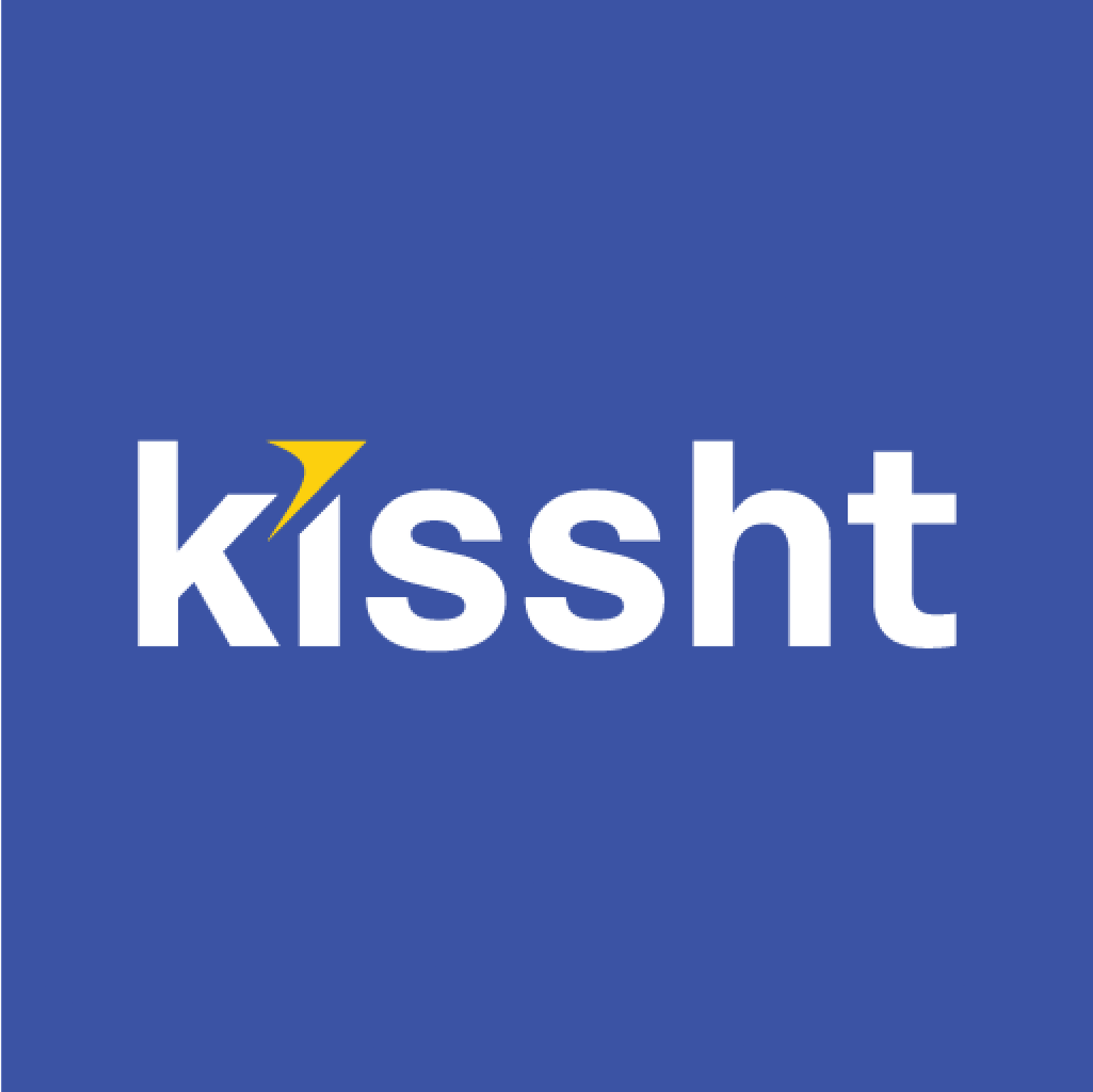 Kissht fintech brand identity on blue