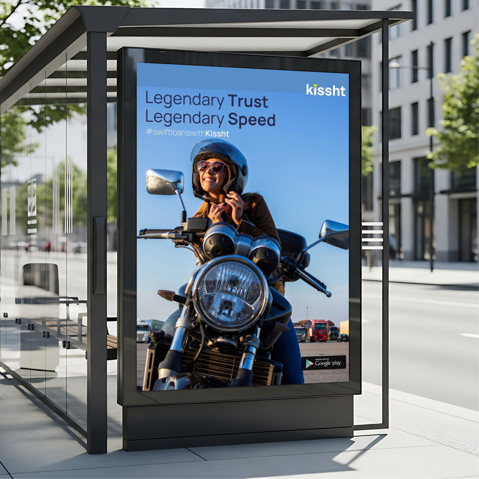 Kissht brand application mockup