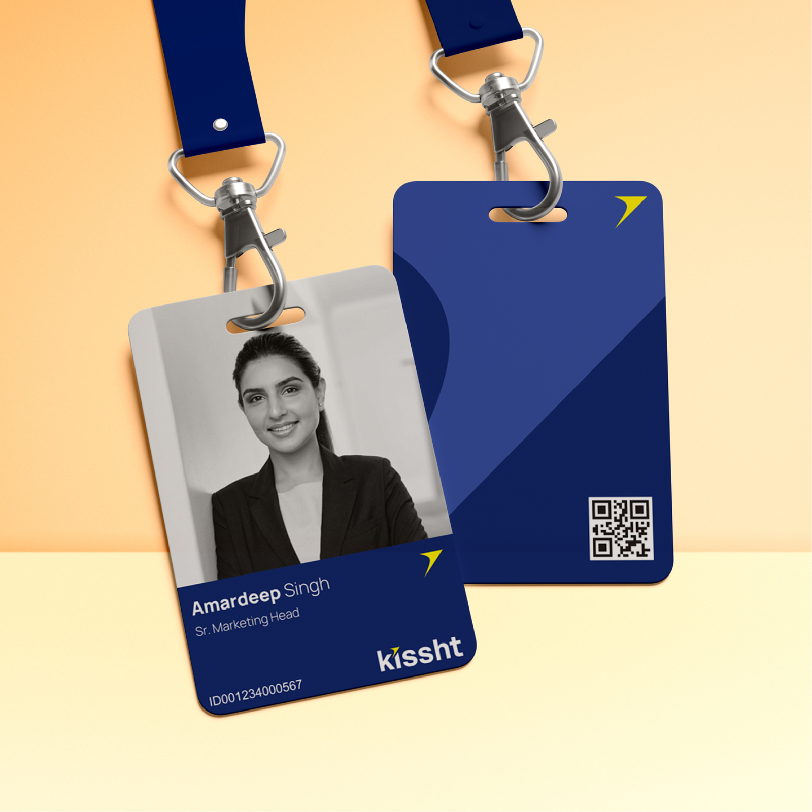 Kissht corporate ID cards mockup