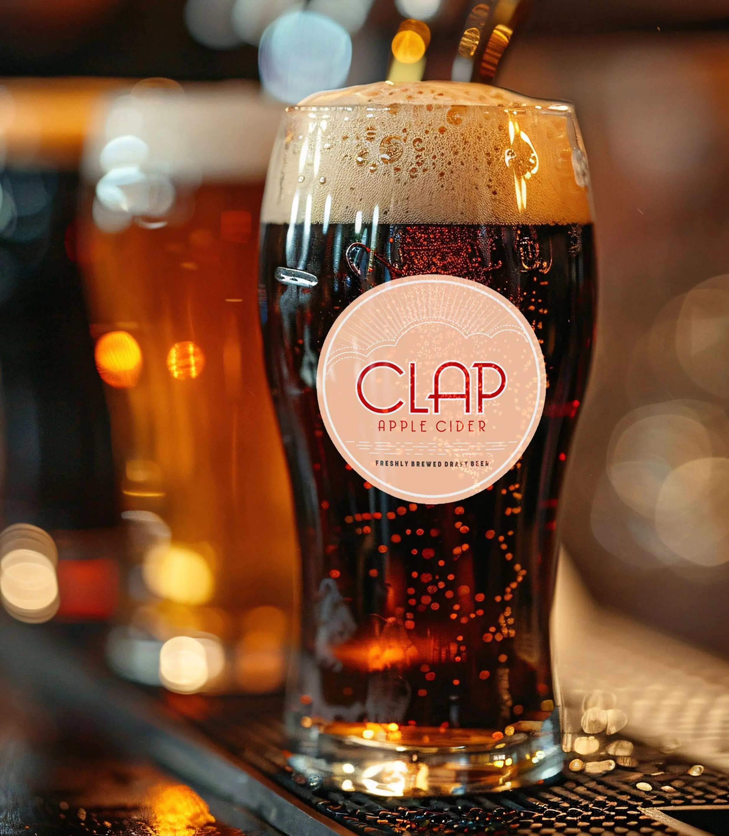 CLAP craft beer glass — Apple Cider brand identity and packaging