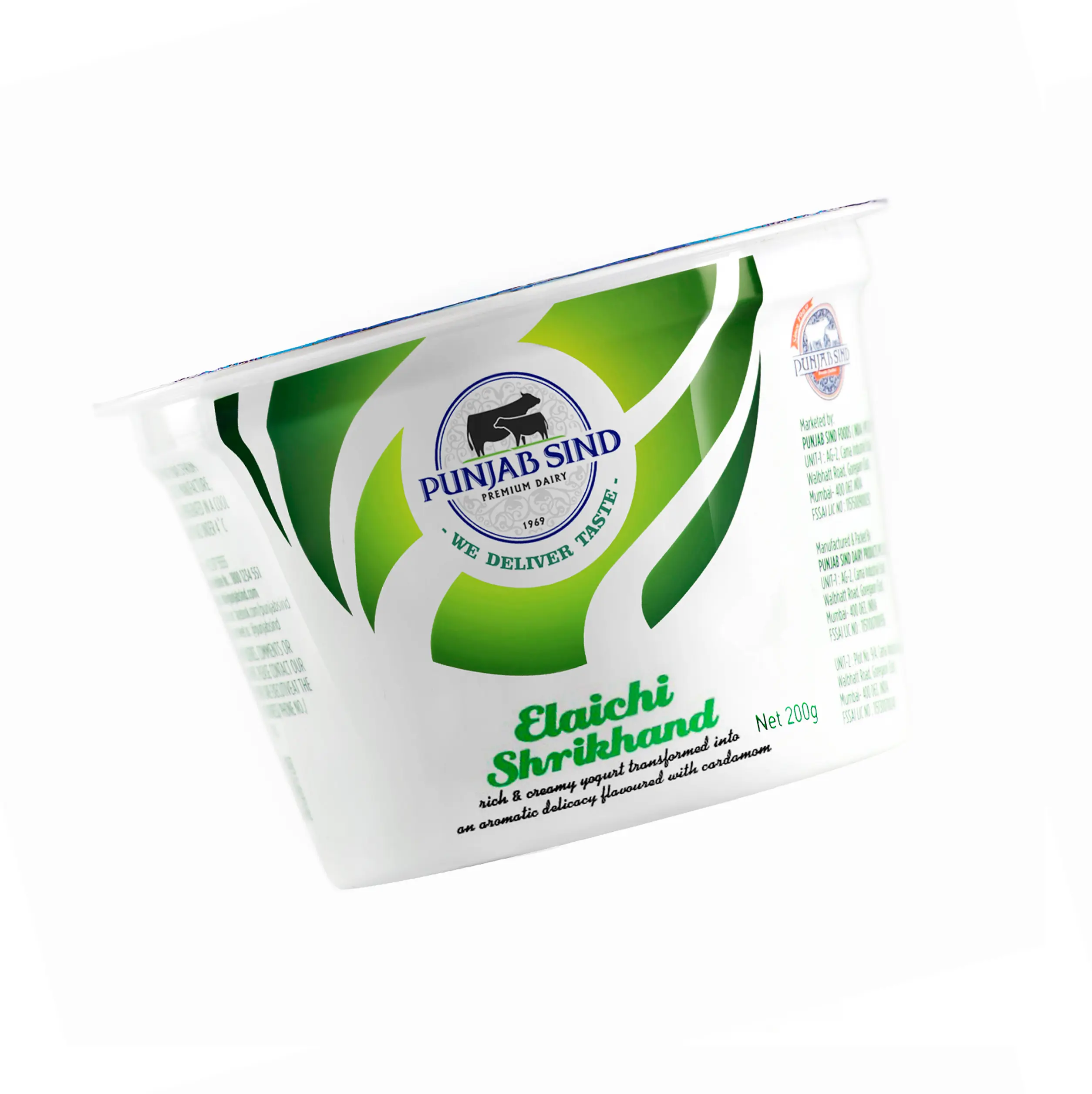 Punjab Sind Premium Dairy Elaichi Shrikhand packaging design