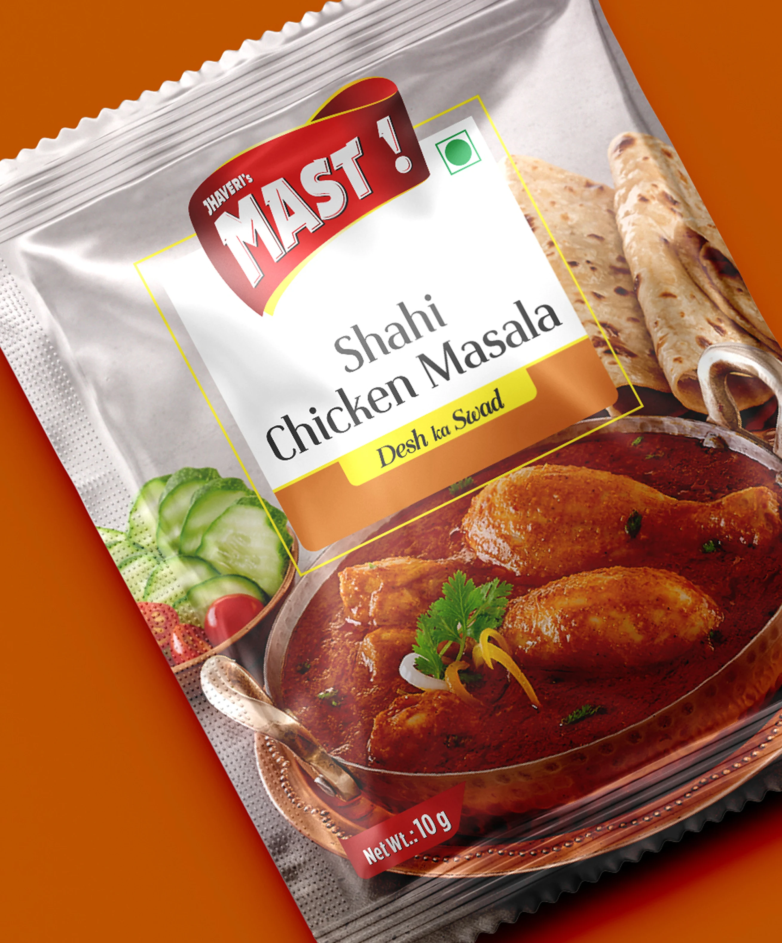 Mast Masala Shahi Chicken Masala spice packet packaging design