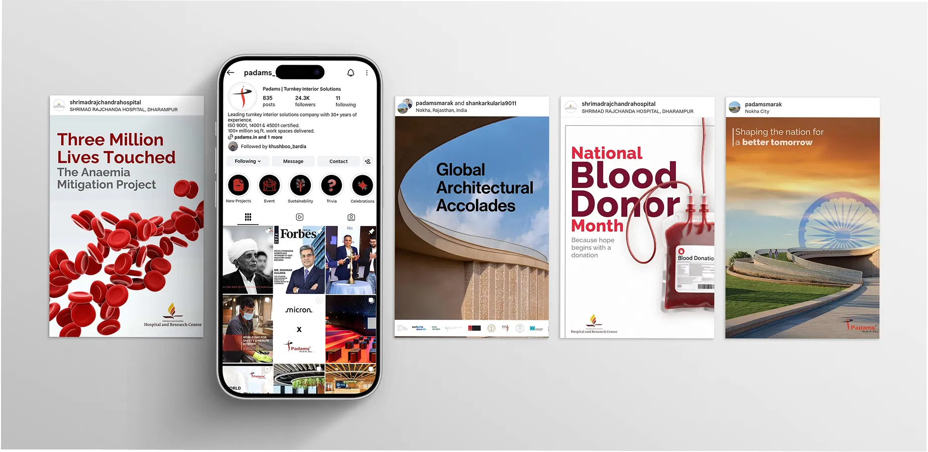 Social media creatives for interior fit-out brand